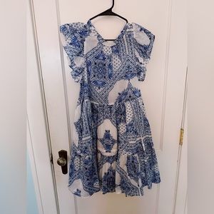 Blue and White Mini Dress